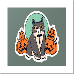 Halloween Cat Posters and Art